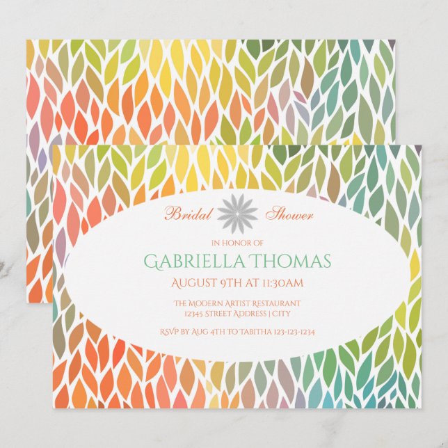 Abstract Flower Petals - Bridal Shower Invitation (Front/Back)