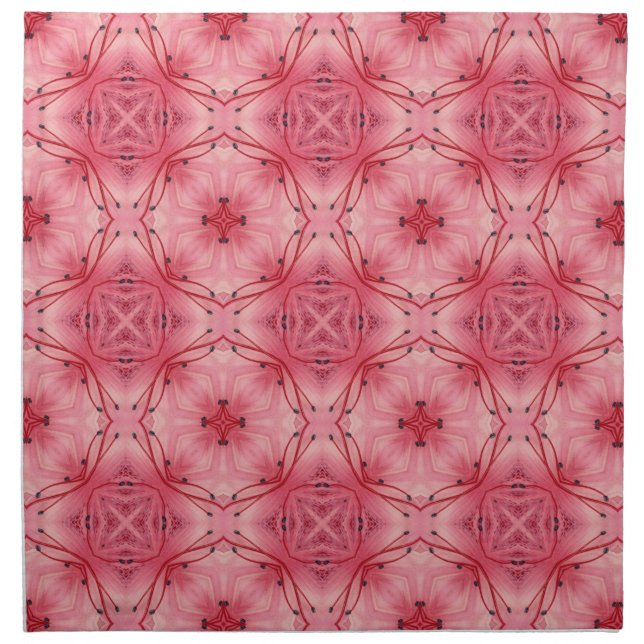Abstract Flower Petals in Soft Coral Pink  Cloth Napkin (Front)