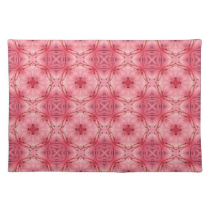 Abstract Flower Petals in Soft Coral Pink Cloth Placemat
