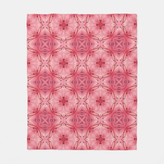 Abstract Flower Petals in Soft Coral Pink  Fleece Blanket (Front)