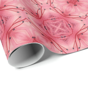 Abstract Flower Petals in Soft Coral Pink Wrapping Paper