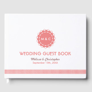 Abstract Flower Pink Guest Book