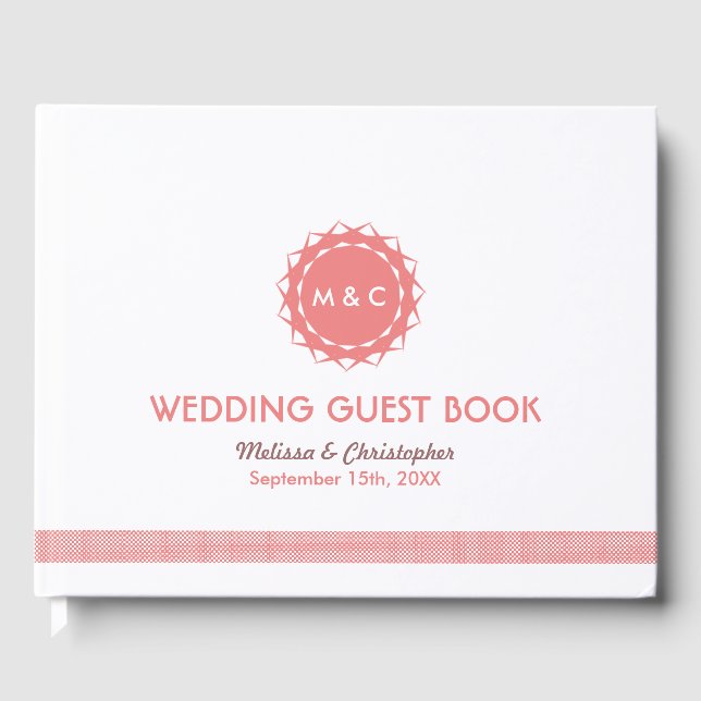 Abstract Flower Pink Guest Book (Front)
