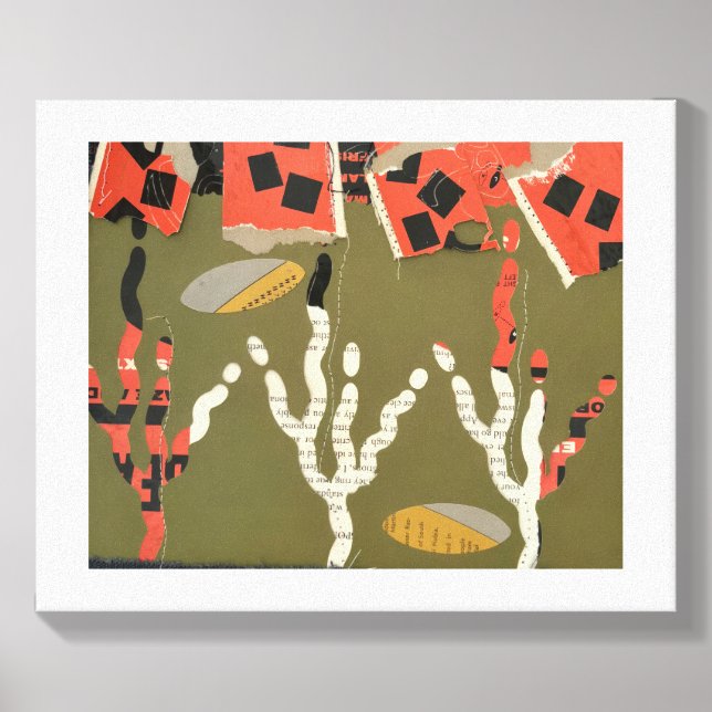 Abstract flower poppy artwork canvas photo tile  (Front Set)