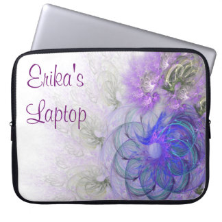 Abstract Flower Purple and Blue Lacy Artwork Laptop Sleeve