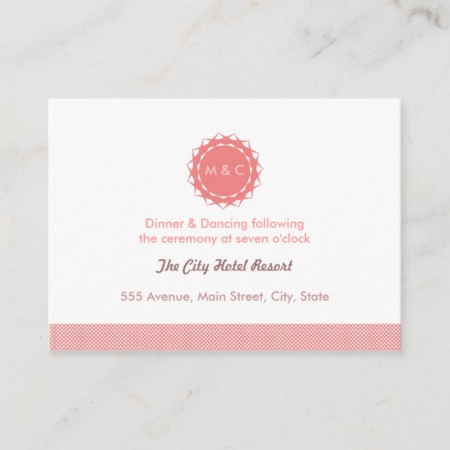 Abstract Flower Reception Enclosure Card (Front)