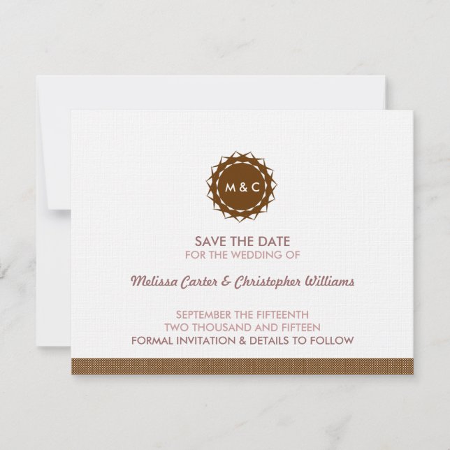 Abstract Flower Save the Date (Front)