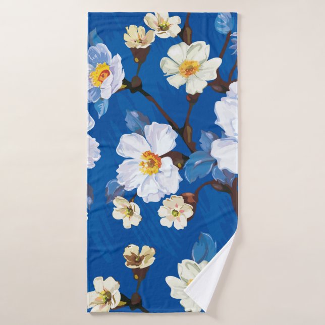 Abstract flower seamless pattern background. Elega Bath Towel (Bath Towel)