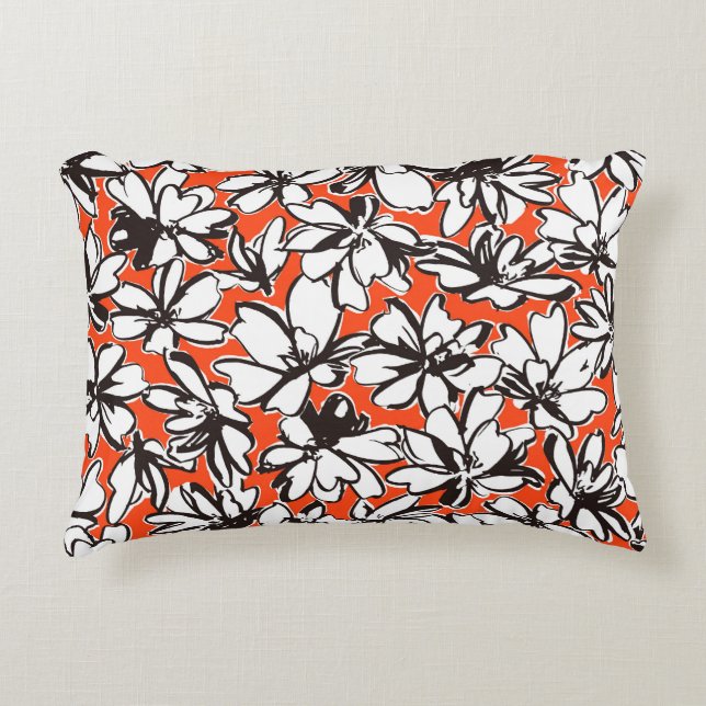 Abstract Flower Seamless Pattern Material Accent Pillow (Front)