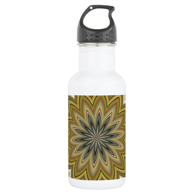 Abstract Flower Stainless Steel Water Bottle (Front)
