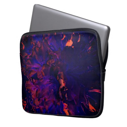 Abstract flower submerged in gothic purple effect  laptop sleeve