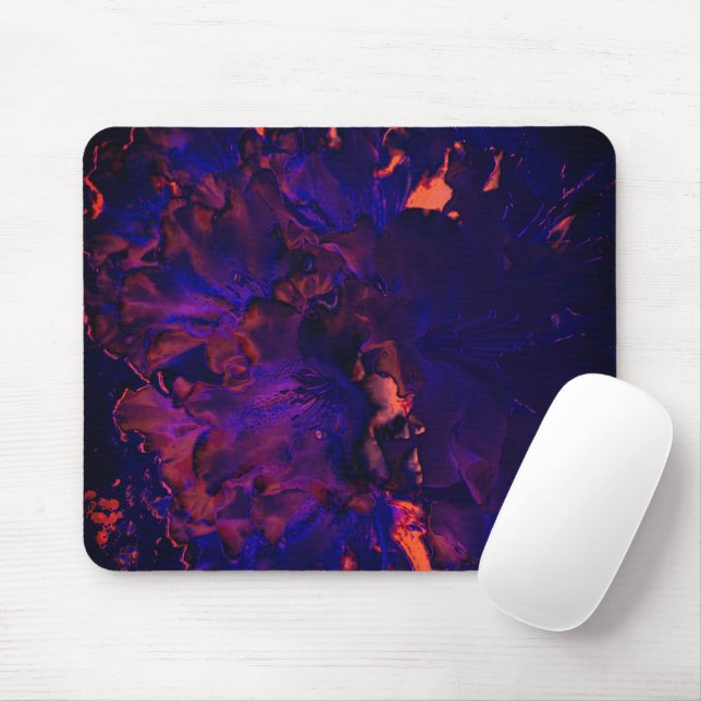 Abstract flower submerged in gothic purple effect  mouse pad (With Mouse)