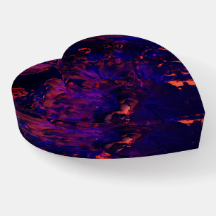 Abstract flower submerged in gothic purple effect paperweight