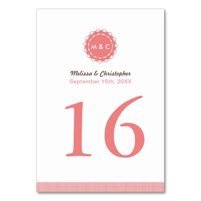 Abstract Flower Table Number (Front)