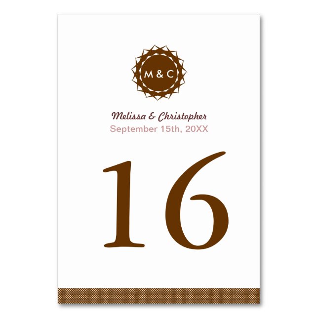 Abstract Flower Table Number (Front)