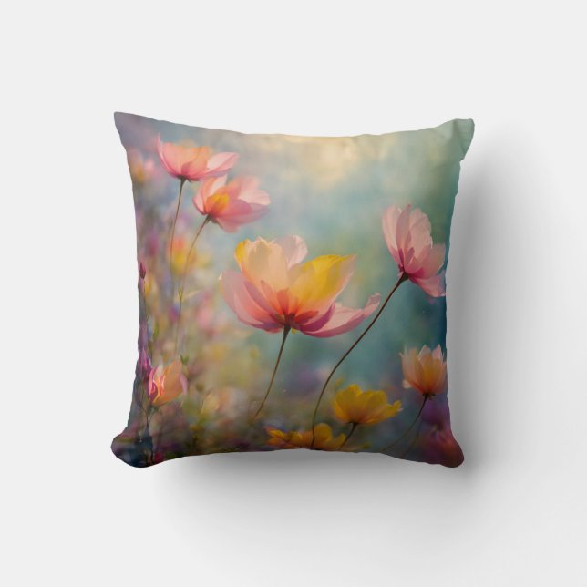 Abstract flower throw pillow (Front)