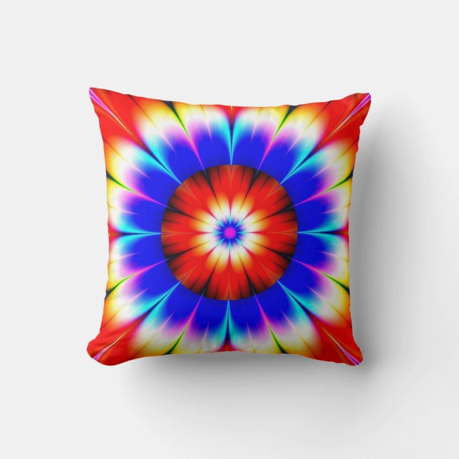 Abstract Flower Throw Pillow (Front)