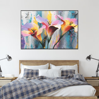 Abstract Flower Wall Décor – Modern Floral Canvas 