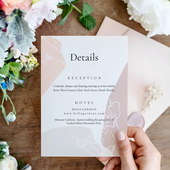 Abstract Flower Wedding Details Enclosure Card (Creator Uploaded)