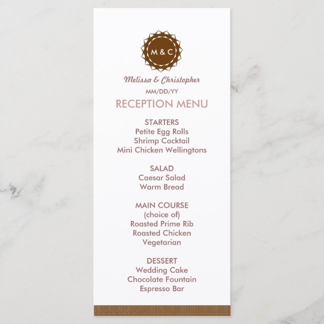 Abstract Flower Wedding Menu / Program (Front)