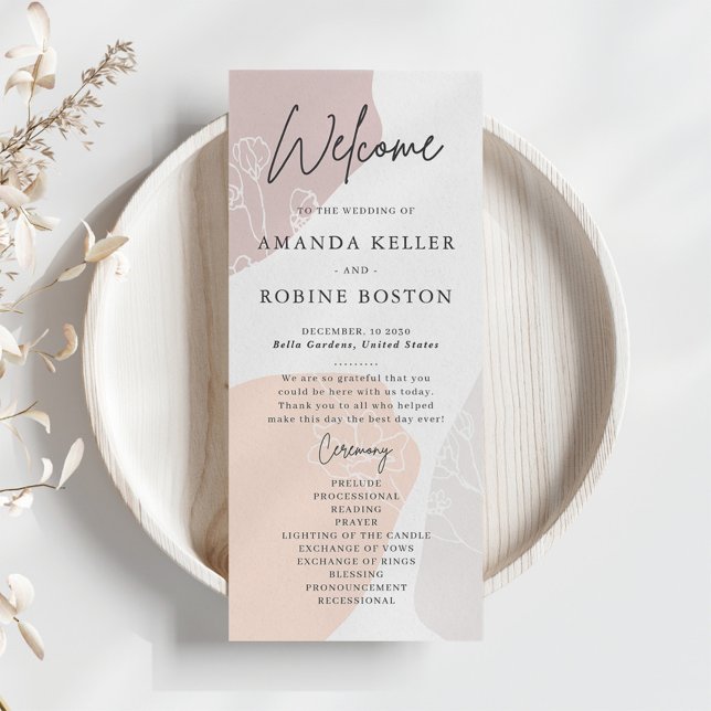 Abstract Flower Wedding Program (Creator Uploaded)