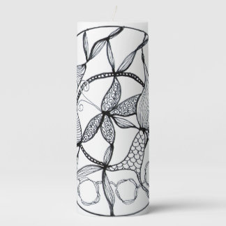 Abstract Flower Zen Design Pillar Candle