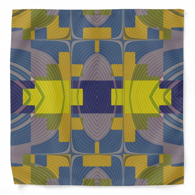 Abstract Flowering Fields Geometric Fractal Art  Bandana (Front)
