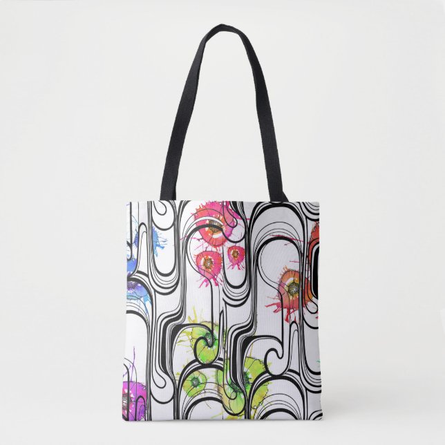 Abstract FlowerLines Tote Bag (Front)