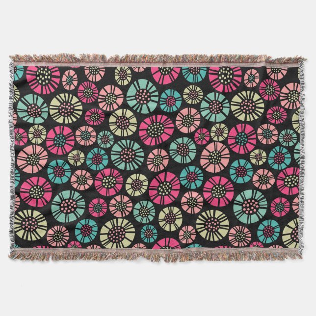 Abstract Flowers 031023 - Colors 01 Throw Blanket (Front)