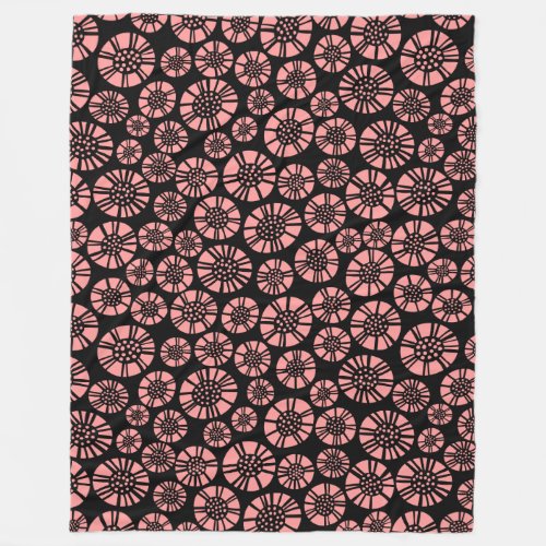Abstract Flowers 031023 _ Soft Pink Fleece Blanket