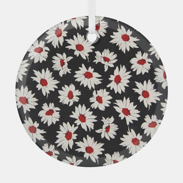Abstract flowers, an artsy watercolor pattern. glass ornament (Front)