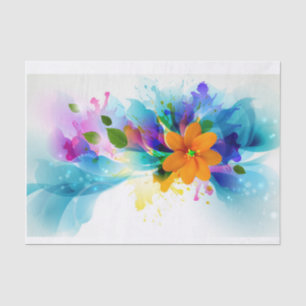 Abstract Flowers and Clouds - Tissue Paper