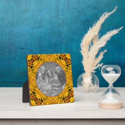 Abstract Flowers Art Add Your Photo Plaque