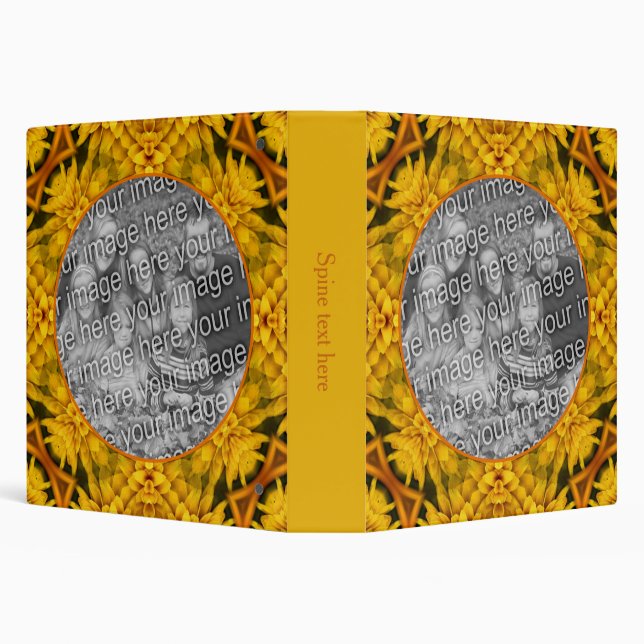 Abstract Flowers Art Create Your Own Photo 3 Ring Binder (Background)