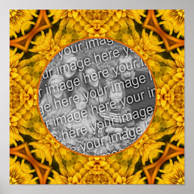 Abstract Flowers Art Frame Create Your Own Photo Poster (Front)