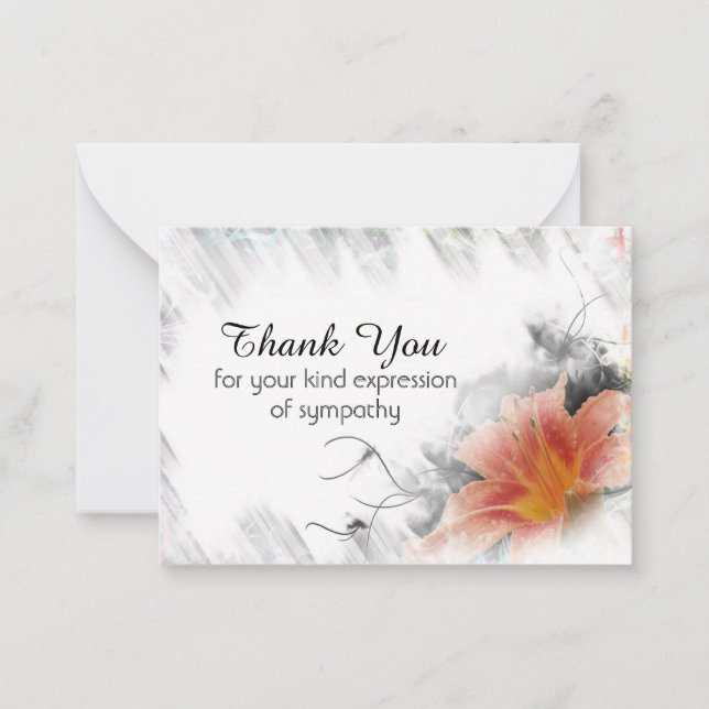 Abstract Flowers Art Thank You Note Card (Front)