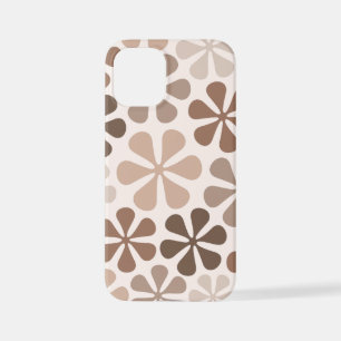 Abstract Flowers (B) Brown Taupe Cream iPhone 12 Mini Case