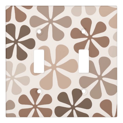 Abstract Flowers B Brown Taupe Cream Light Switch Cover
