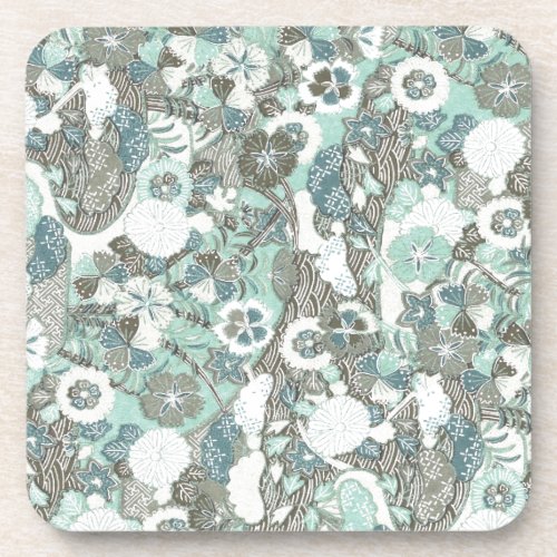 Abstract Flowers Beverage Coaster