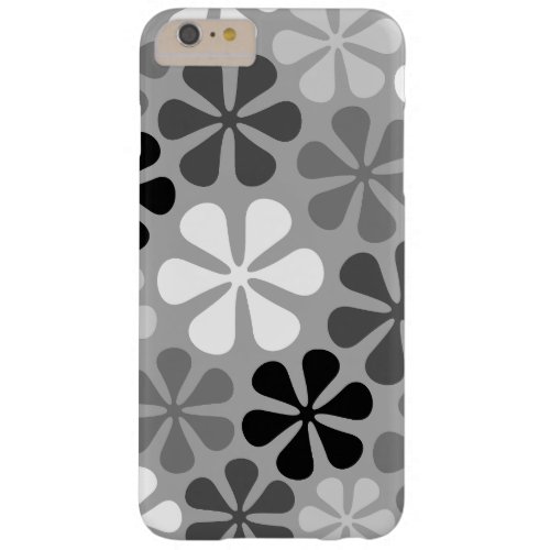Abstract Flowers Black White Grey Barely There iPhone 6 Plus Case
