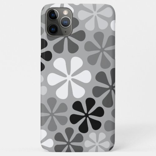 Abstract Flowers Black White Grey iPhone 11 Pro Max Case