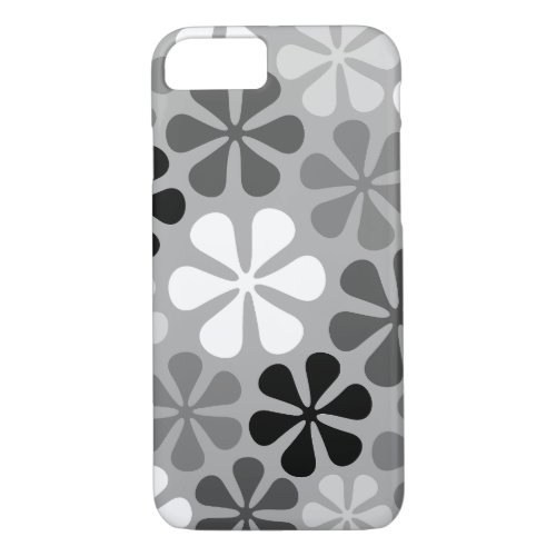 Abstract Flowers Black White Grey iPhone 87 Case