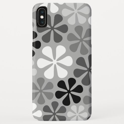 Abstract Flowers Black White Grey iPhone XS Max Case