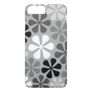 Abstract Flowers Black White Grey iPhone 8 Plus/7 Plus Case