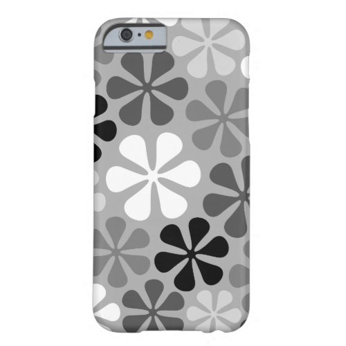 Abstract Flowers Black White Grey Barely There iPhone 6 Case