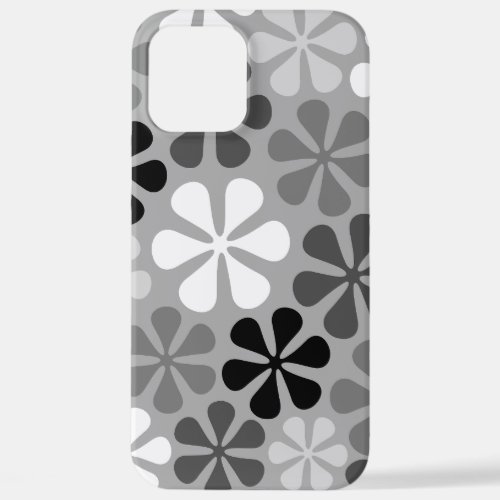 Abstract Flowers Black White Grey iPhone 12 Pro Max Case