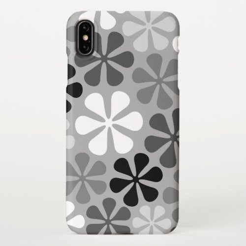 Abstract Flowers Black White Grey iPhone XS Max Case