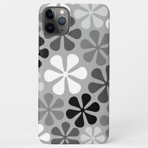 Abstract Flowers Black White Grey iPhone 11Pro Max Case