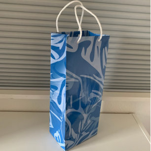 Abstract Flowers Botanical Floral Wine Gift Bag