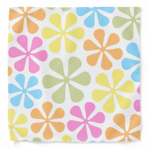 Abstract Flowers Bright Color Mix Bandana